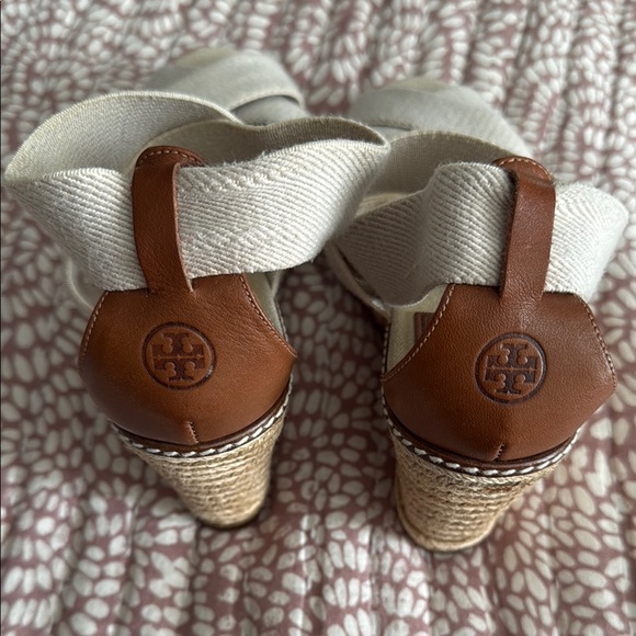 Tory Burch Brown Tan Espadrille Wedge Size 8 - Picture 7 of 13